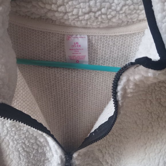 No Boundaries, Fuzzy Pullover Sweater with Drawstring Waist - Picture 3 of 4